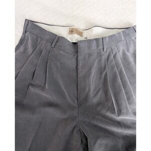 Men's Gray Dress Pants Pleated Front Classic Fit Size 36x32 Lord & Taylor Soft